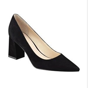 Marc Fisher Zala Block Heel Pointy Toe Pump in Black Size 6.5